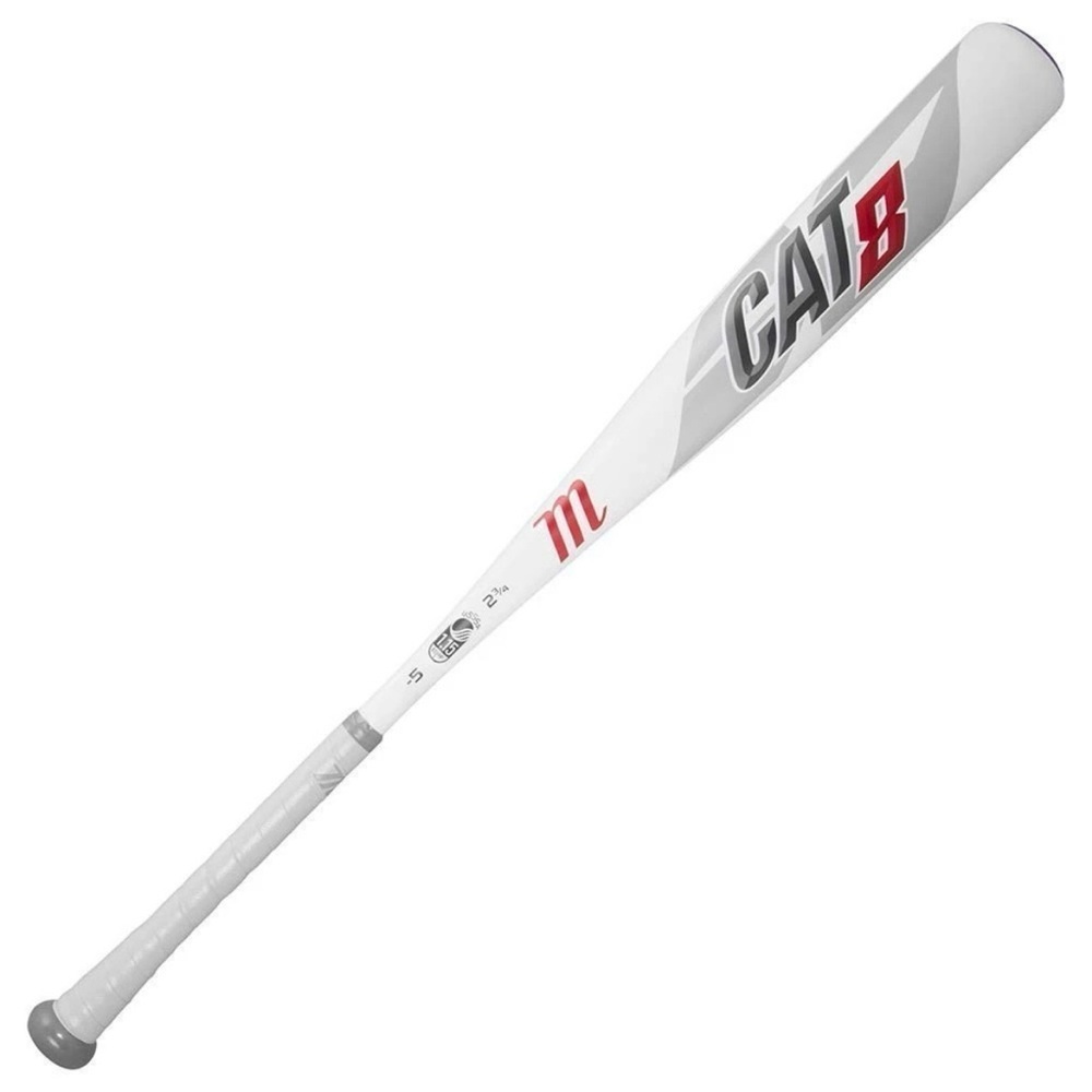 CAT8 -5 USSSA Senior League Baseball Bat, 2 3/4" Barrel, 30"/ 25 oz,White